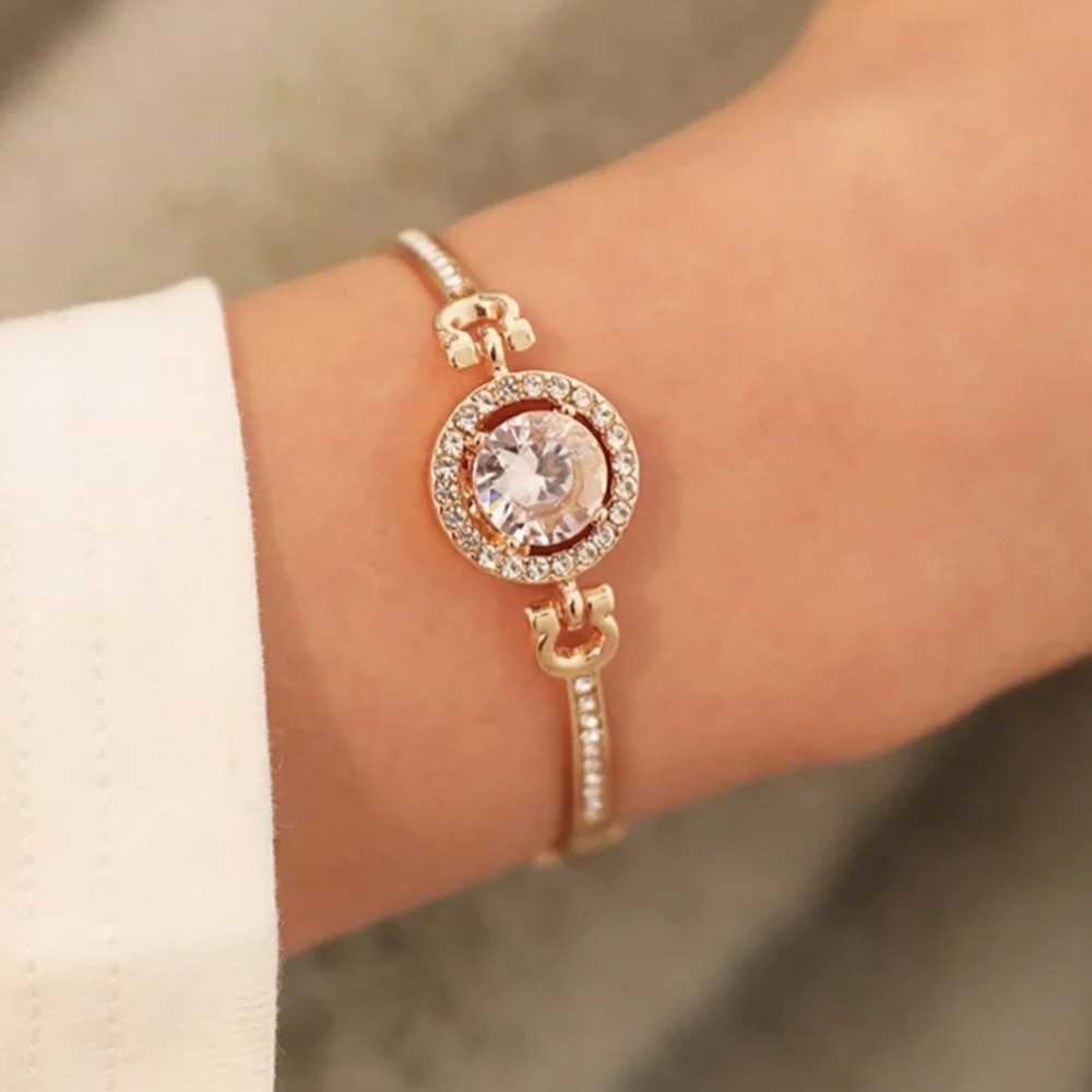 NEW Rose Gold Multilayered Bracelet with Crystals